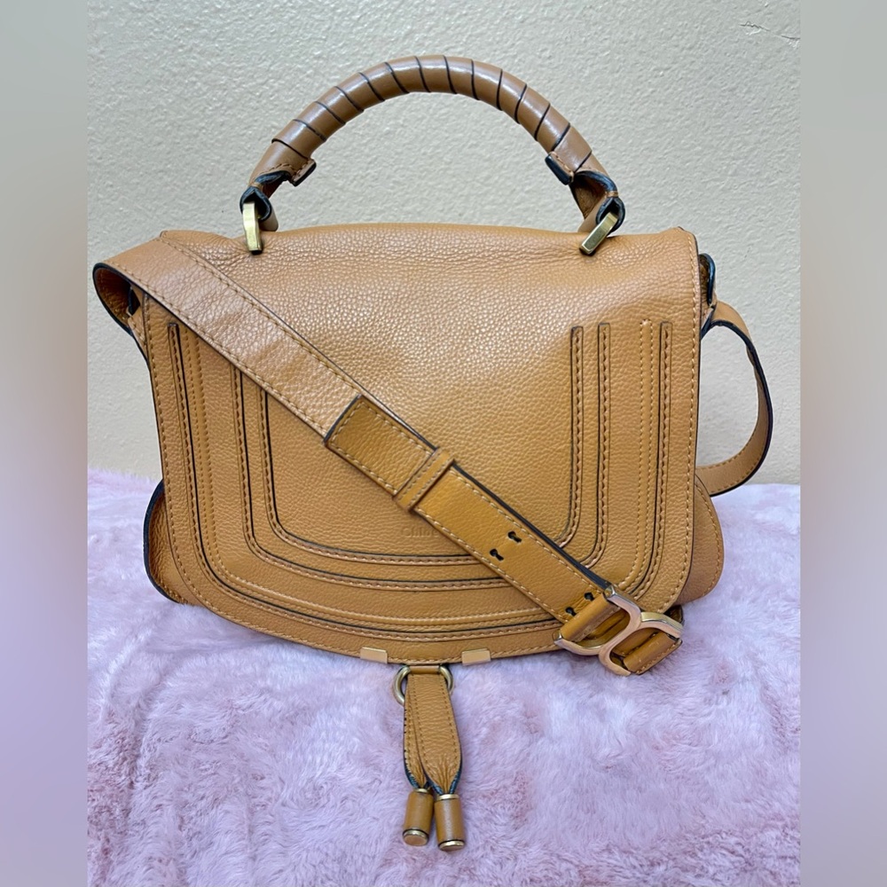 CHLOE Marcie 2-way Bag  with COA - Caramel